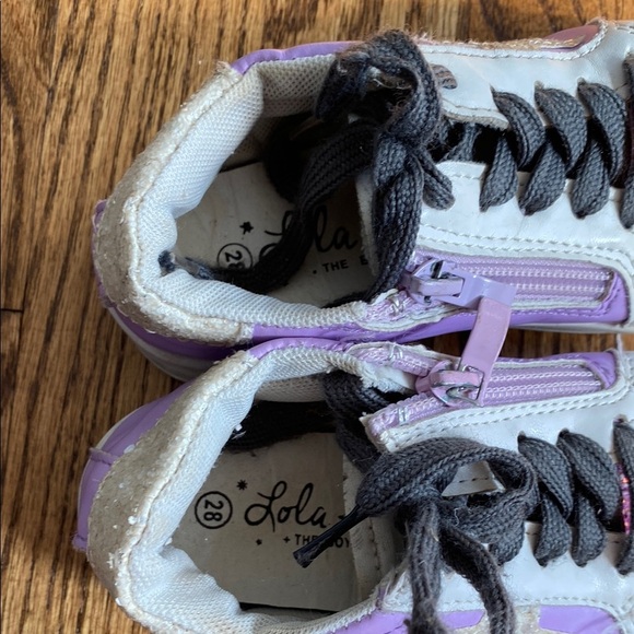 Pink and purple Lola and the Boys glitter Star sneakers, size 11C. Good cond. - Picture 5 of 16